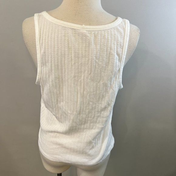 NWOT BP Rib Henley Tank in White (XL) - Picture 11 of 15